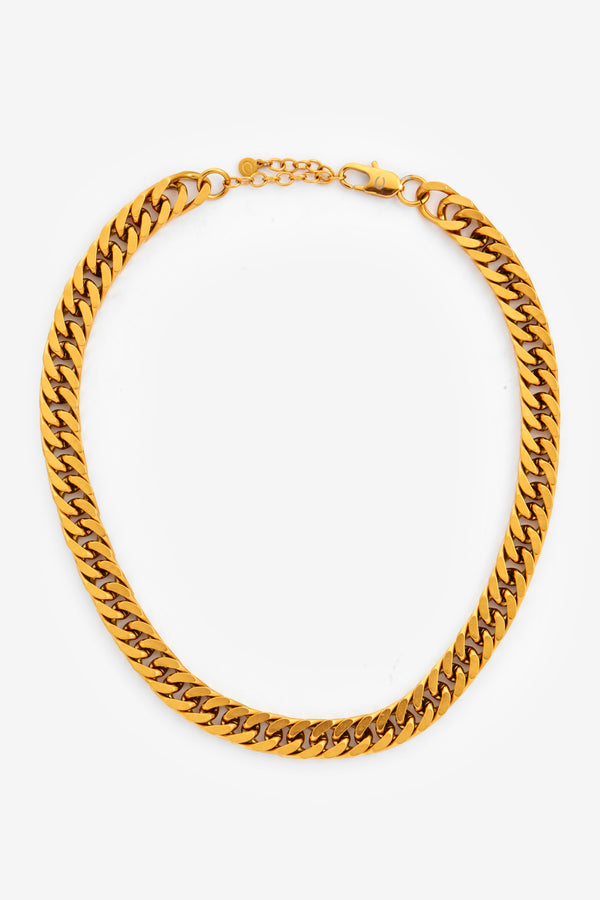 10mm Chunky Flat Cuban Chain - Gold