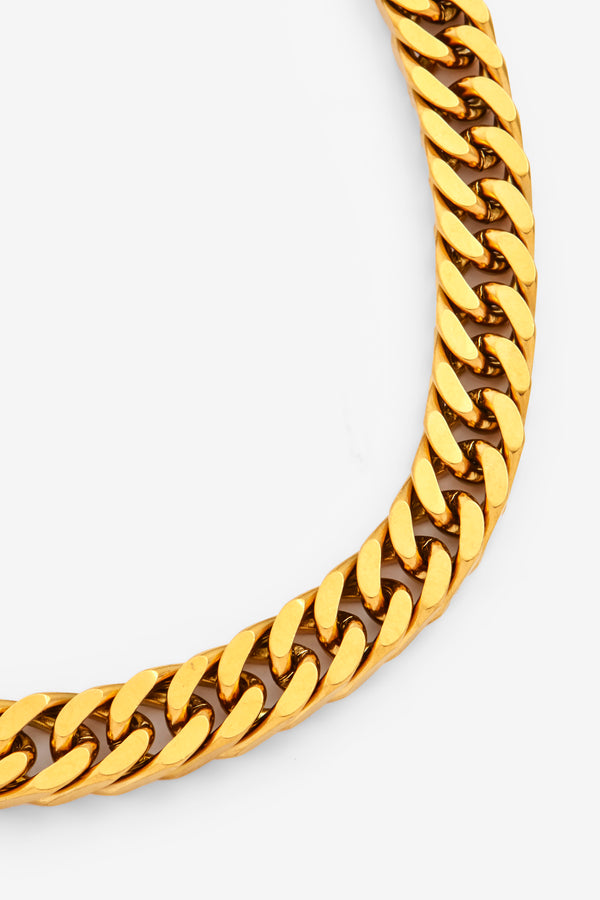 10mm Chunky Flat Cuban Chain - Gold