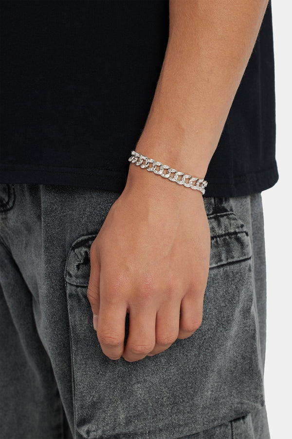 10mm Iced CZ Baguette Cuban Bracelet