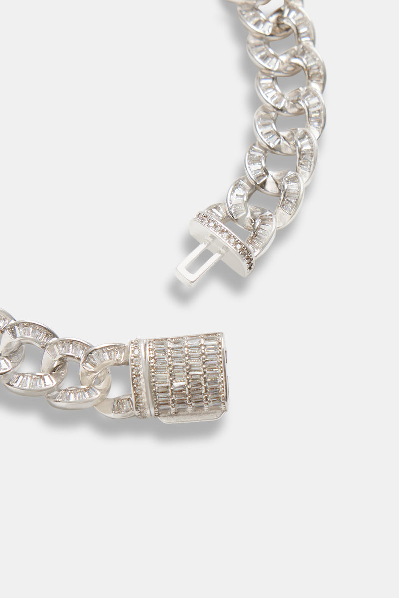 10mm Iced CZ Baguette Cuban Bracelet