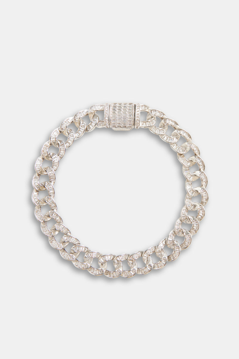 10mm Iced CZ Baguette Cuban Bracelet