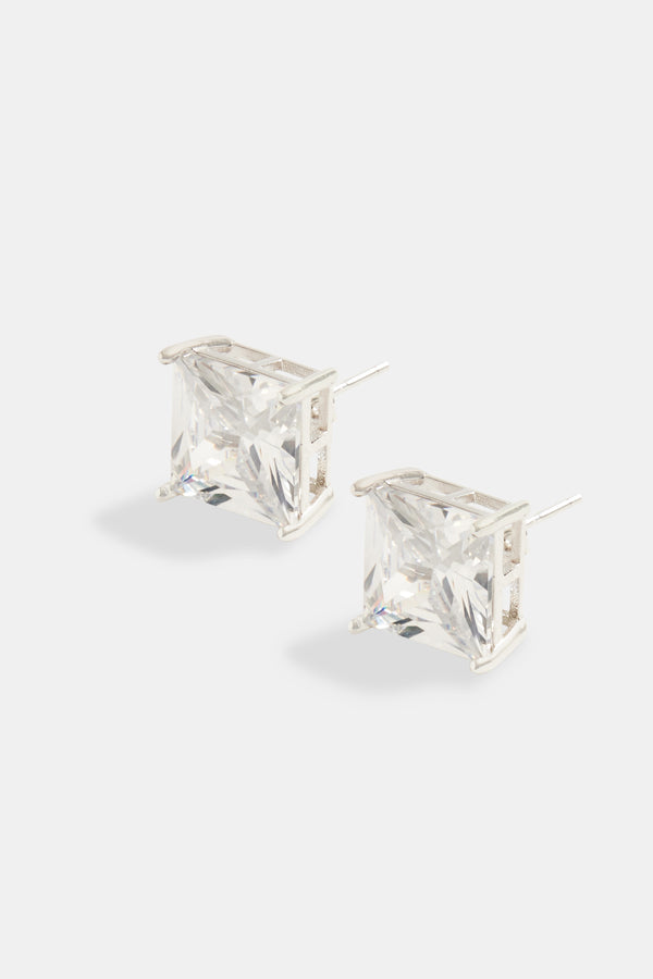 10mm Square Cut Stud Earrings