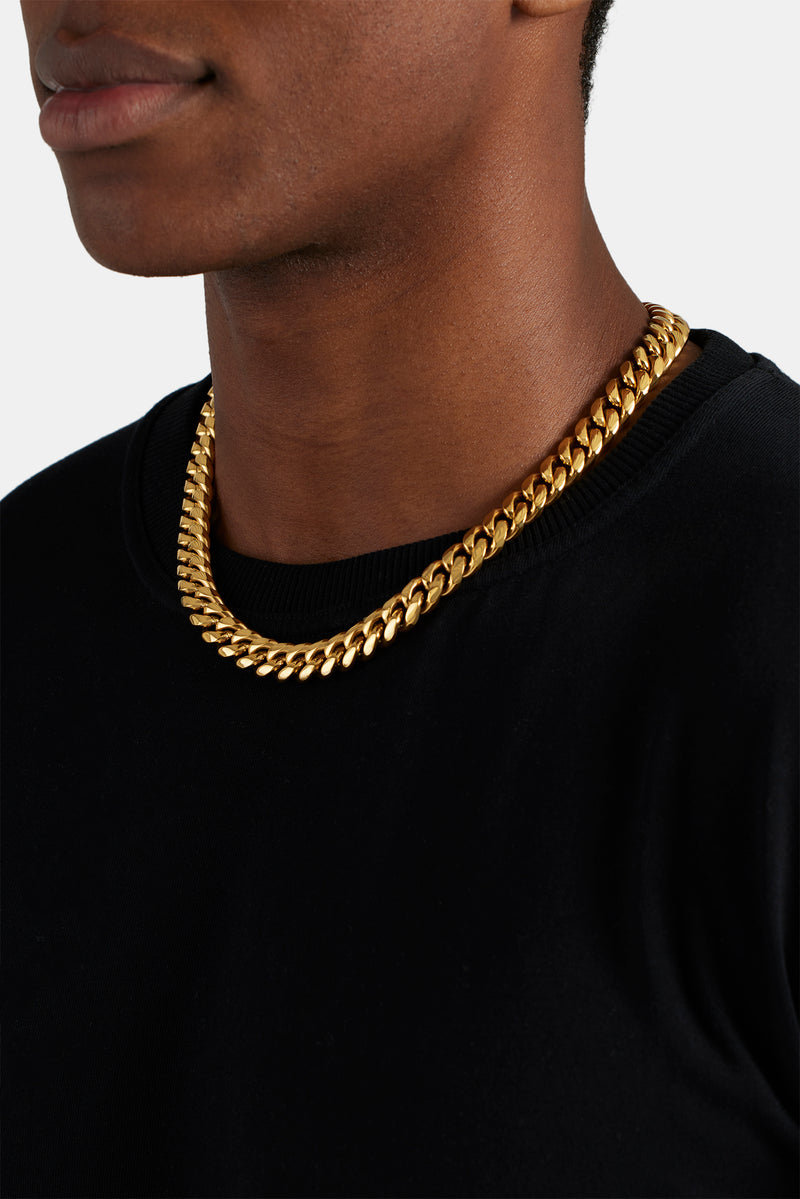 12mm Miami Cuban Link Chain - Gold