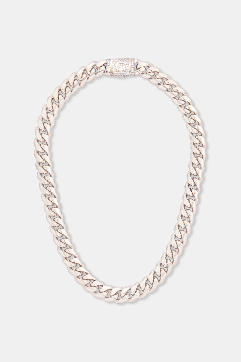 14mm Polished Cuban & Iced Clasp Chain