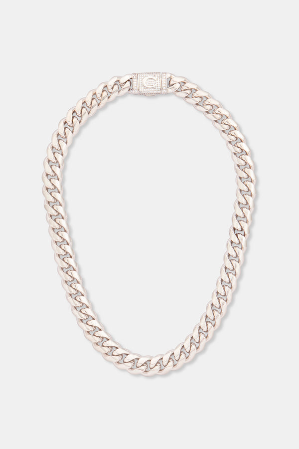 14mm Polished Cuban & Iced Clasp Chain