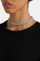 14mm Pink Prong Cuban Chain Choker