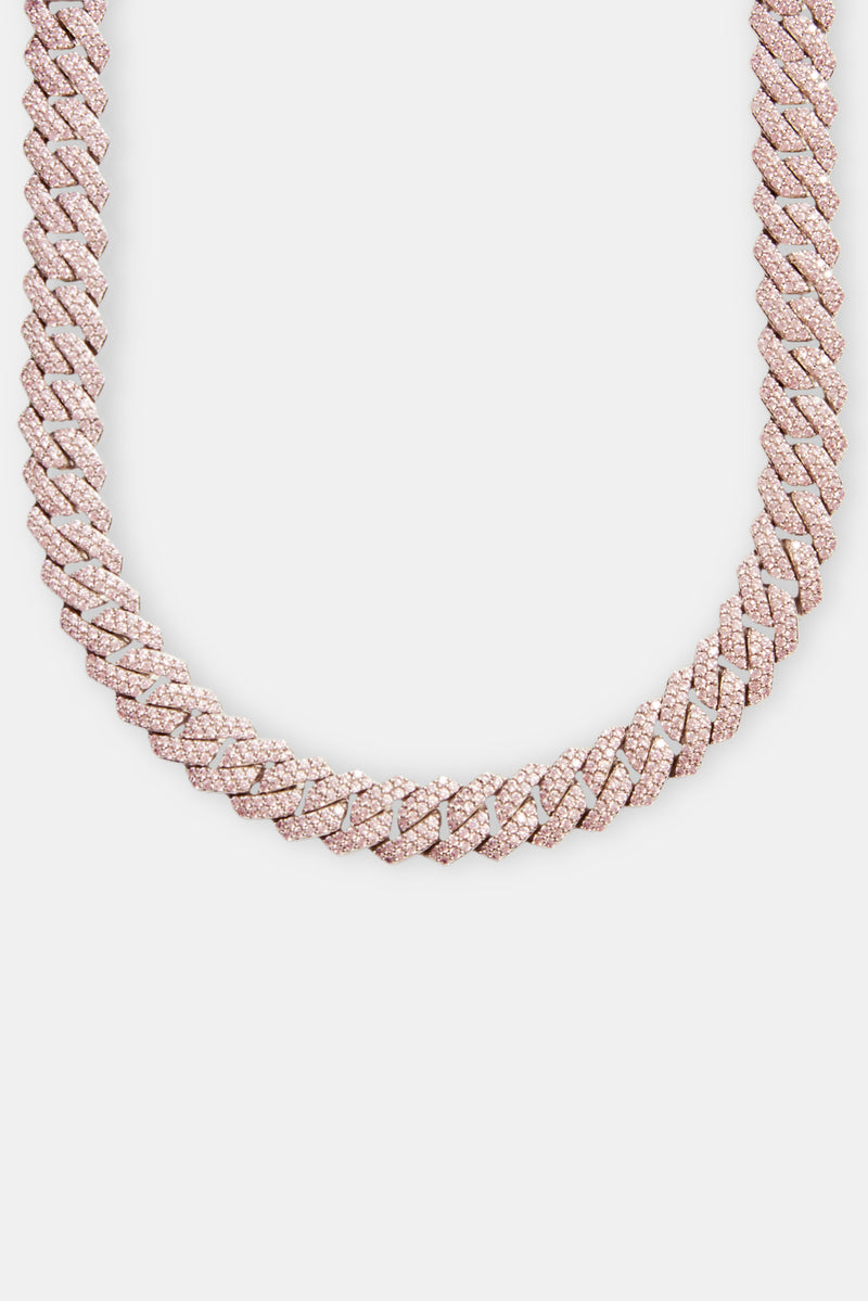 14mm Pink Prong Cuban Chain Choker