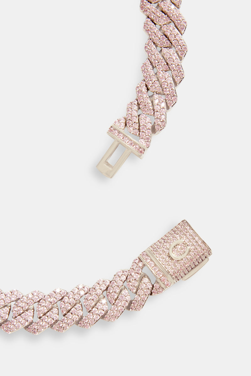 14mm Pink Prong Cuban Chain Choker