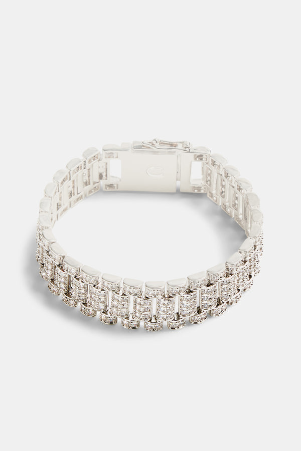 18mm Iced CZ Watch Strap Bracelet