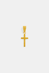 18mm Polished Gold Plated Cross Pendant