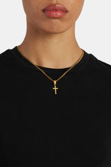 18mm Polished Gold Plated Cross Pendant