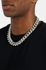 19mm Half Iced CZ Half Polished Cuban Chain