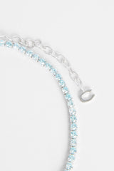 2.5mm Iced Blue CZ Micro Tennis Anklet