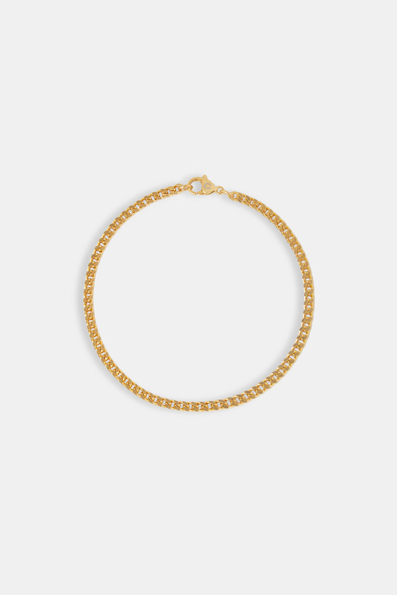 3mm Franco Bracelet - Gold