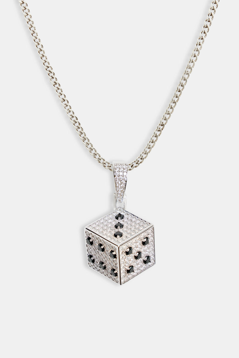 20mm Iced CZ Dice Pendant