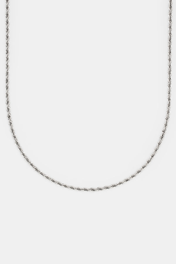 Womens Sterling Silver 3mm Rope Chain