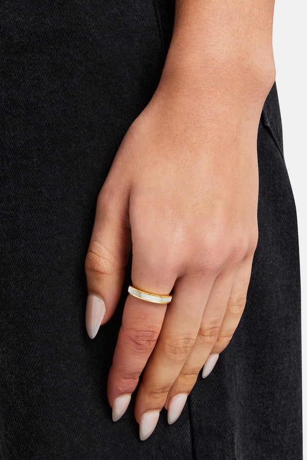 Gold Plated Stone Band Ring