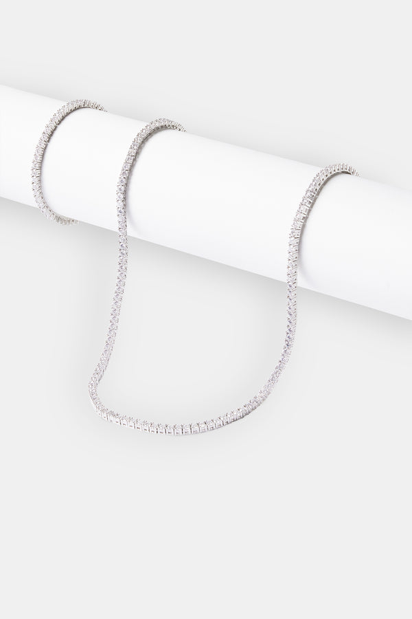 3mm Tennis Chain & Bracelet - White