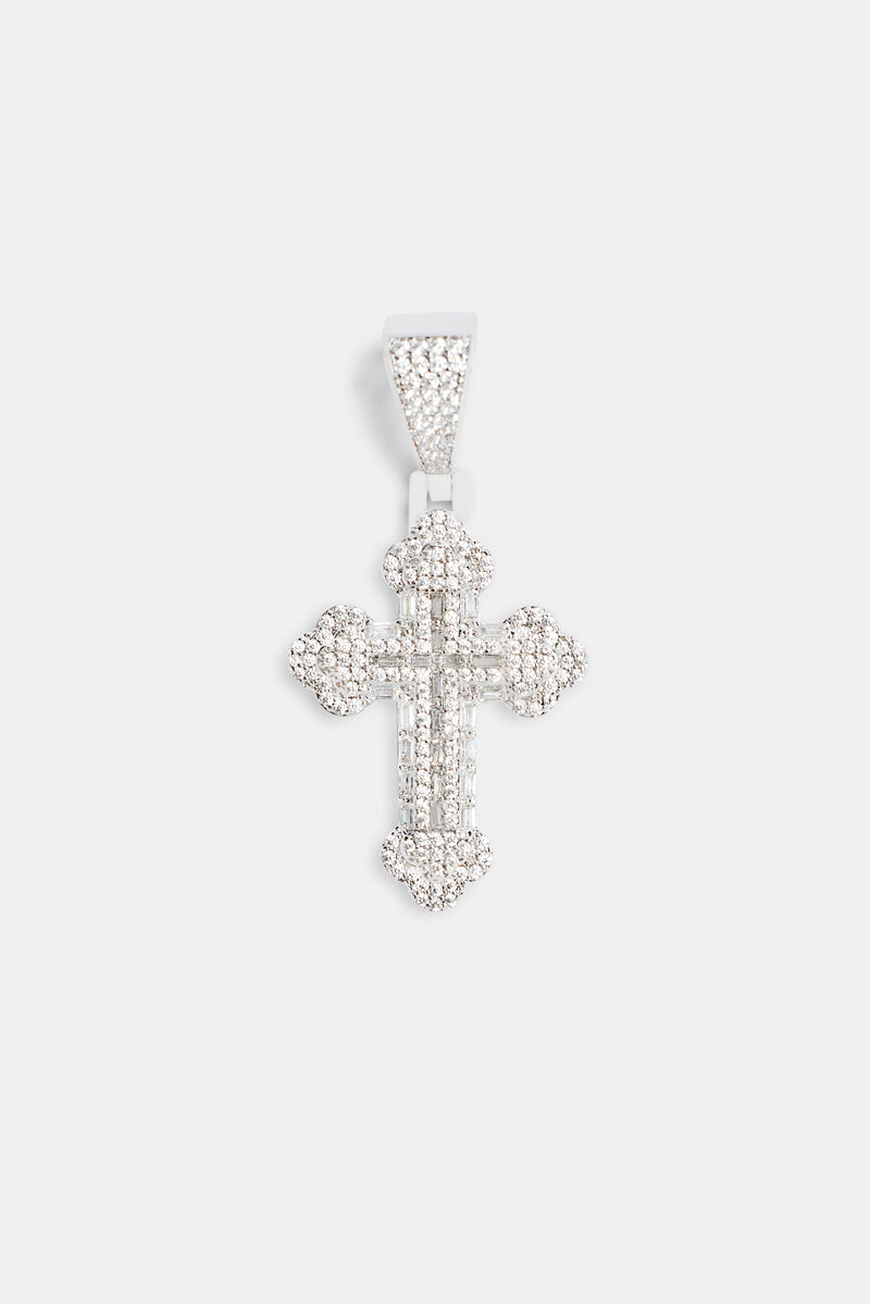 40mm Iced CZ Pave Cross Pendant