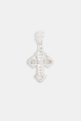 40mm Iced CZ Vintage Cross Baguette Pendant