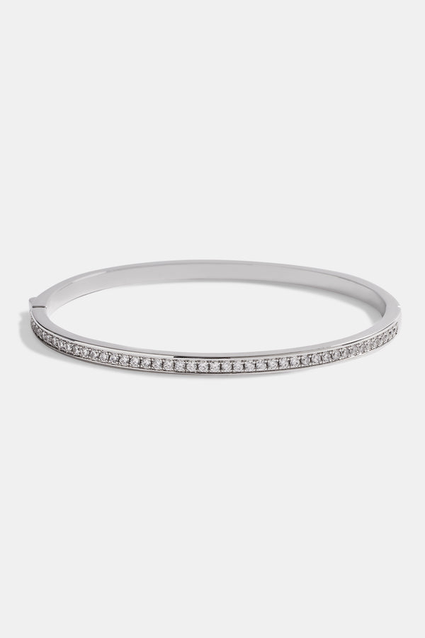 4mm Iced CZ Polished Bangle