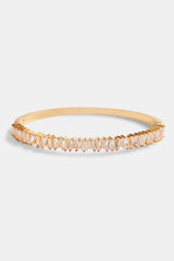 Gold Plated 4mm Triangle CZ Bangle