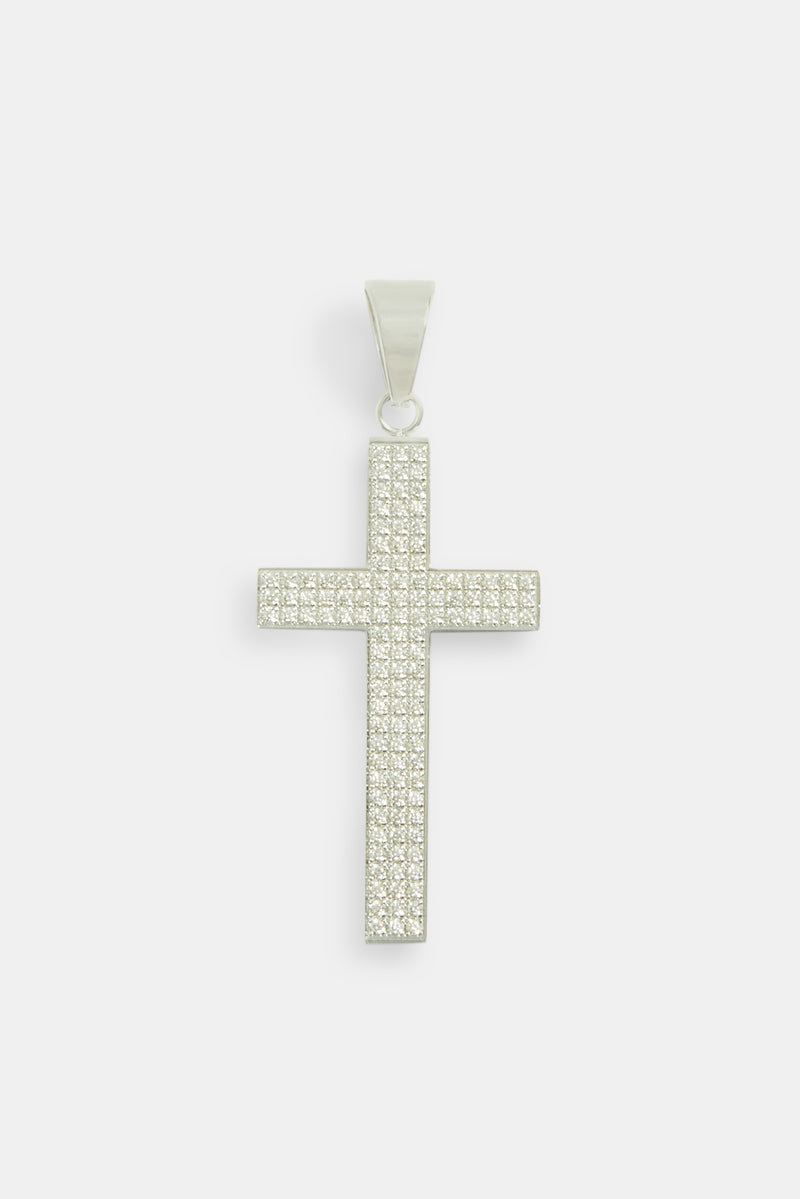 50mm Iced CZ Large Cross Pendant