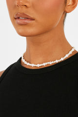 5mm Freshwater Pearl & Heart Bead Necklace