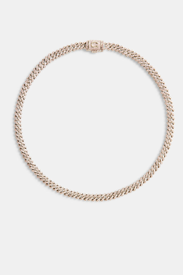 5mm Iced Pink Prong Chain Choker