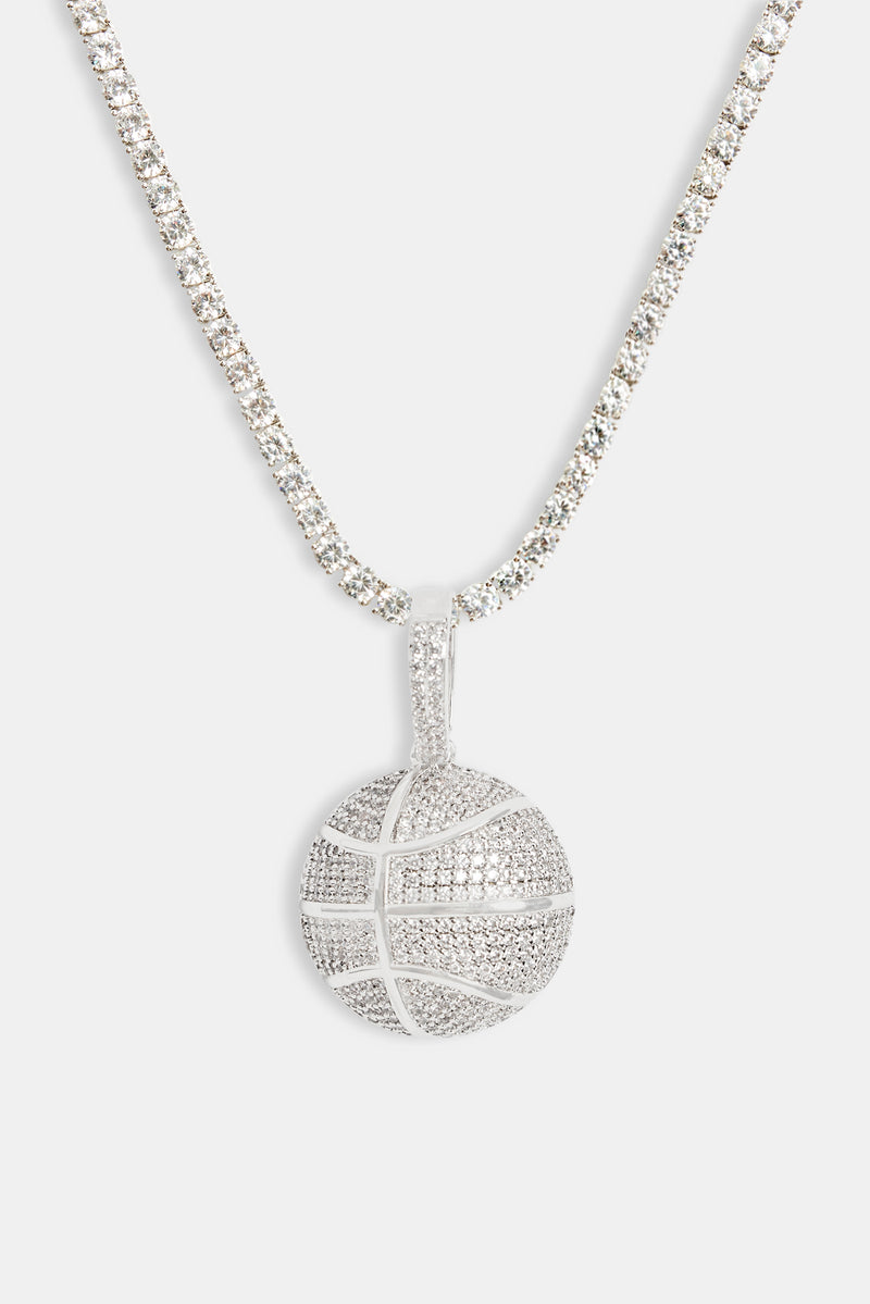 20mm Iced CZ Basketball Pendant