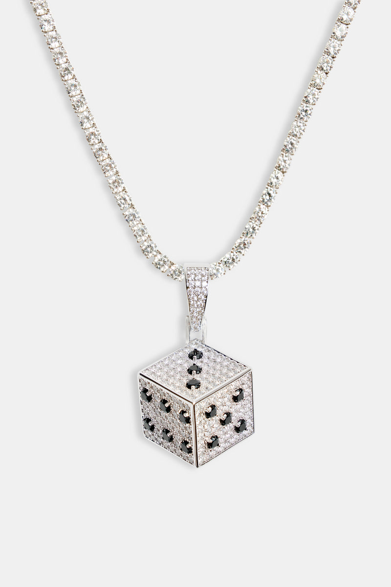 20mm Iced CZ Dice Pendant