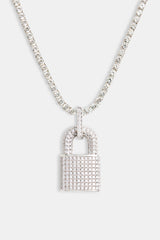 Iced CZ Padlock Pendant