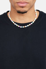 6mm Colourful Bead & Freshwater Pearl Necklace