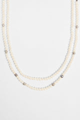 6mm Double Layer Freshwater Pearl & Iced Ball Necklace