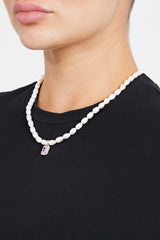 6mm Freshwater Pearl & Pink Gemstone Necklace