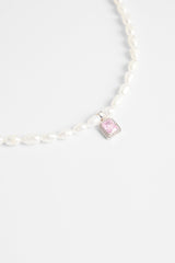 6mm Freshwater Pearl & Pink Gemstone Necklace