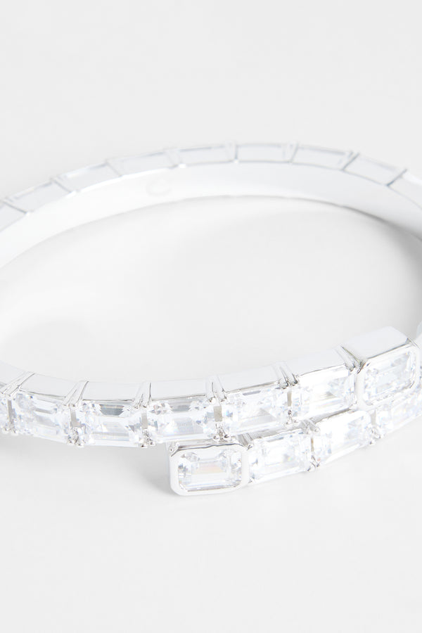 6mm Iced Baguette Bangle