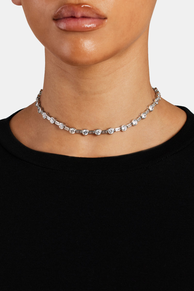 6mm Iced CZ Mixed Shape Choker