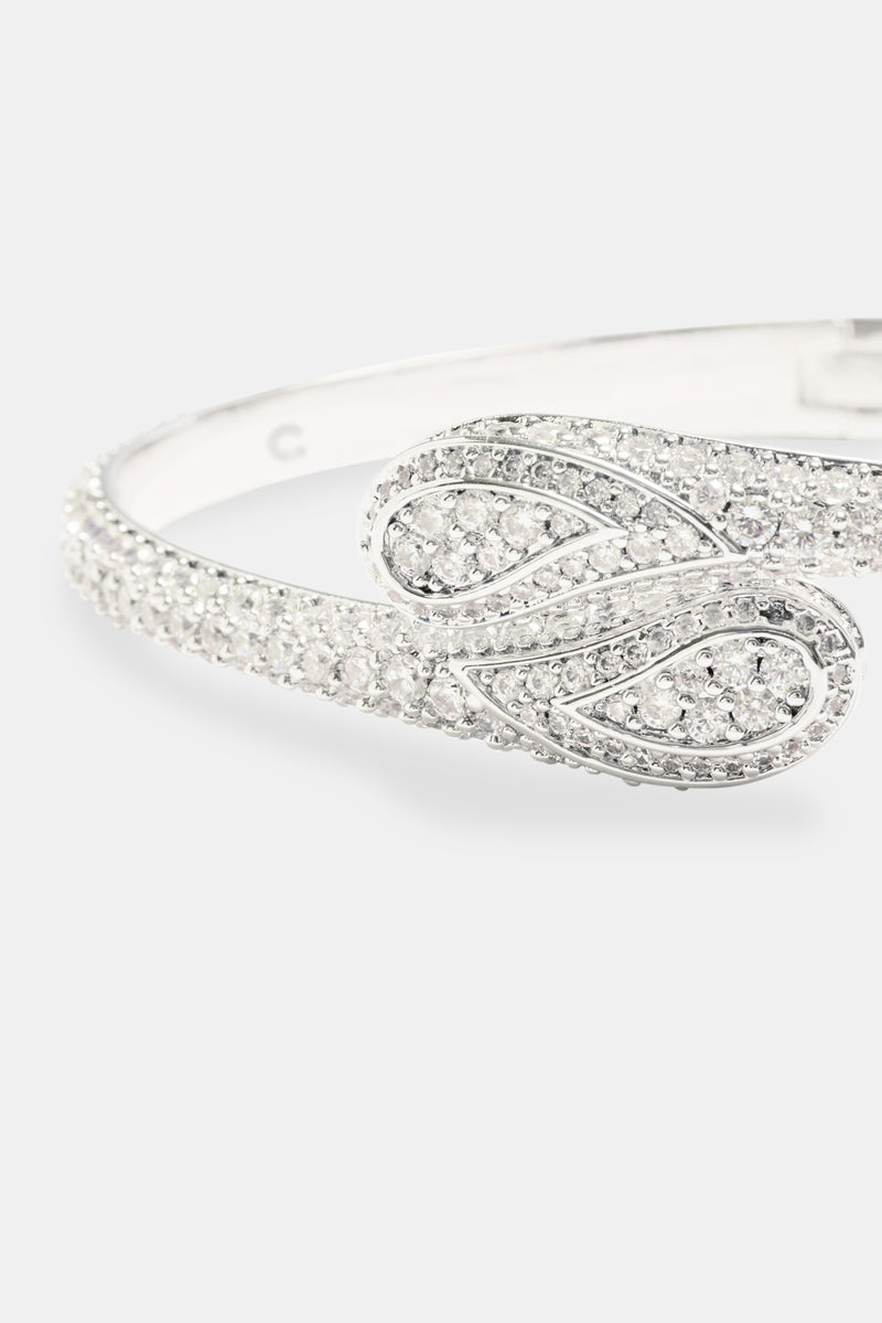 6mm Iced CZ Pave Paisley Bangle