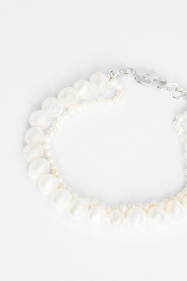 6mm Freshwater Pearl Double Layer Twist Bracelet