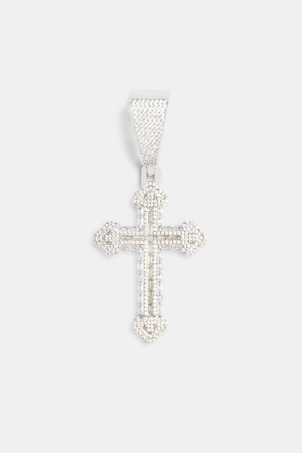 70mm Iced CZ Pave Cross Pendant