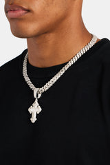 70mm Iced CZ Vintage Cross Baguette Pendant