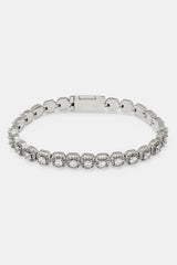 Womens 7mm Clustered Tennis Bracelet