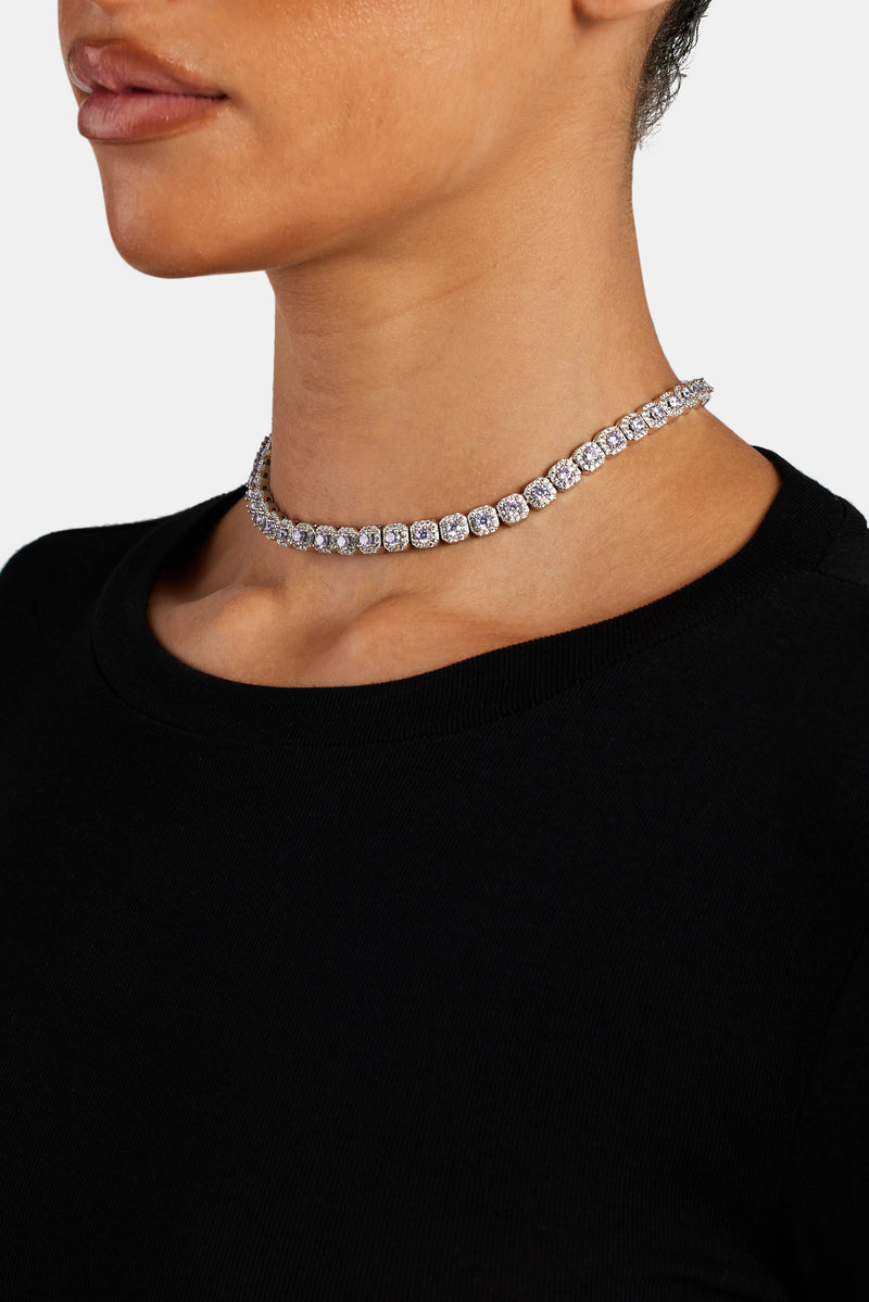 7mm Iced Lilac CZ Cluster Choker