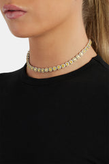 7mm Yellow Iced Clustered Tennis Chain Choker