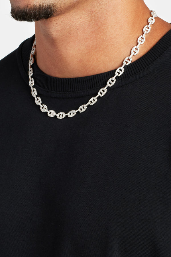 8mm Iced CZ Coffee Bean Chain