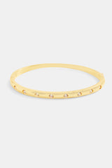 5mm Gold Plated Polished & Round CZ Bangle