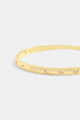 5mm Gold Plated Polished & Round CZ Bangle