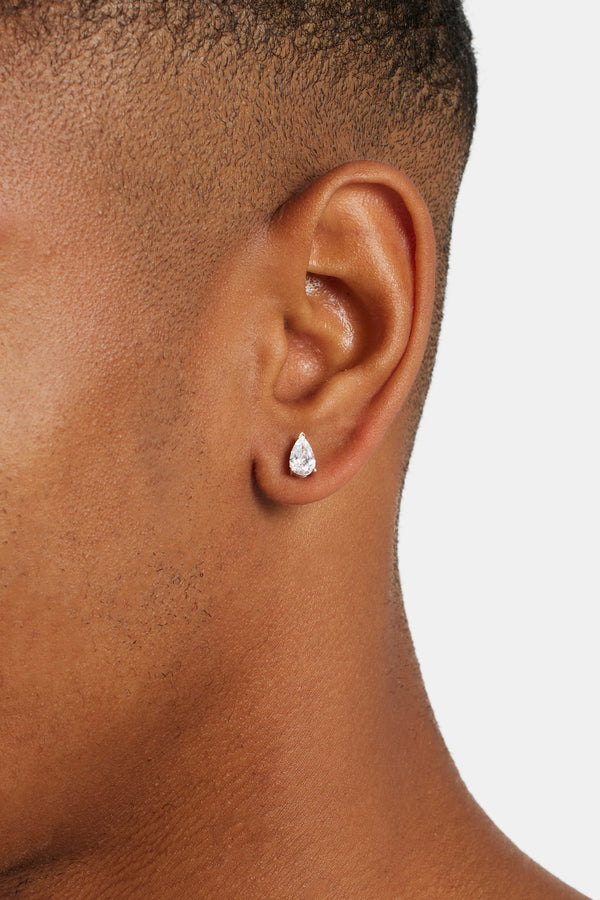 8mm Pear Stud Earrings