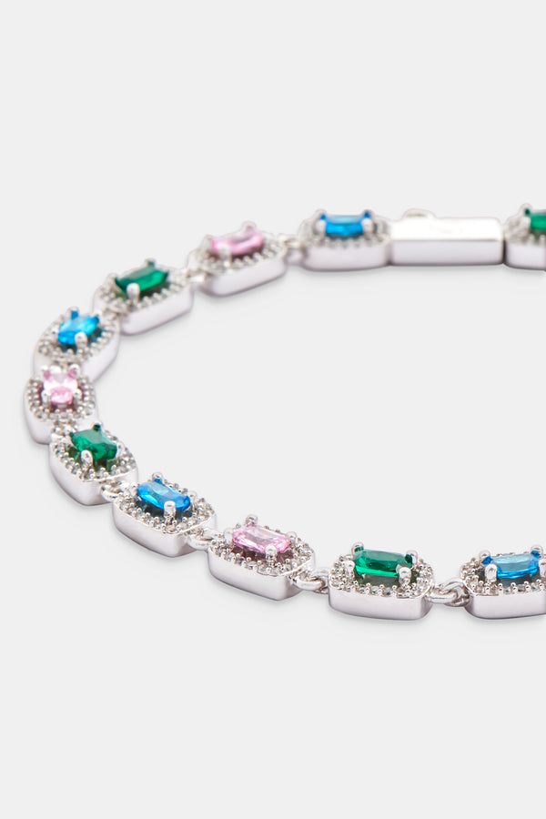 Allway Coloured Bezel Tennis Bracelet